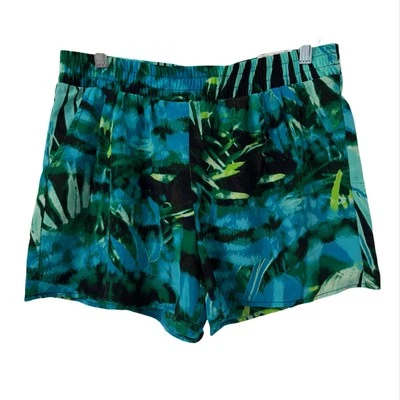 Pantalones Cortos Tropicales Verdes ANA Para Mujer Pequeños Medianos Tropicales Ropa de Resort de Vacaciones Foto 1 de 4