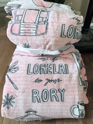 NEW Gilmore Girls Pink Blanket Throw “I’m The Rory To Your Lorelai” Set Of 2 - Image 1 of 4
