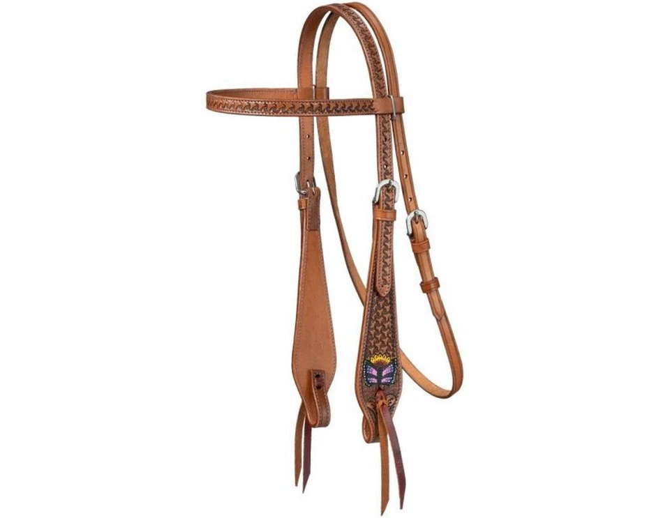 Diadema Mariposa Cabezal Real Plateado Cuero Marrón 45-2623 Foto 1 de 1