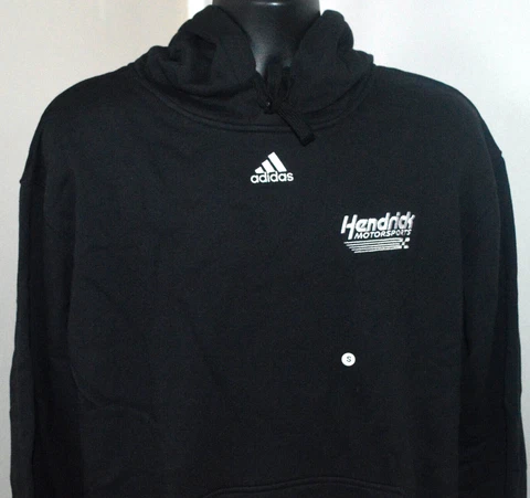 ADIDAS HENDRICK MOTOR SPORTS HOODIE SWEATSHIRT Mens SMALL Black White NEW L14 Cover