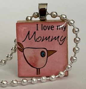 I Love My Mommy Azulejo Scrabble Colgante Collar Hecho a Mano Dije Niños Joyería Regalo - Imagen 1 de 4
