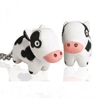  Portable Little Cow LED Keyring with Sound Key Holder Mini Torch Flashlight 
