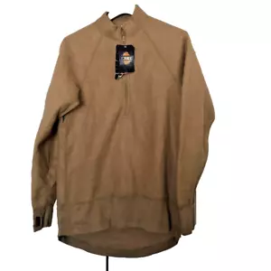 tan army fleece moisture wicking flame resistant polartec Peckham M 1/2 zip - Picture 1 of 3