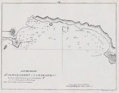 Puerto De Mazarron Isla Plana Murcia Espana Spain Lamberti Lithographie 1861 • 23.99€