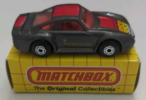 MATCHBOX MB7 Dark Grey PORSCHE 959 RED INTERIOR W/ Box VINTAGE 1986 - Picture 1 of 7