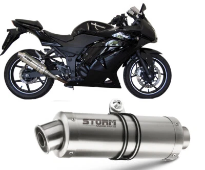 Silenciador de escape Storm de Mivv Gp acero para Kawasaki Ninja 250r 2008 > 2013 Foto 1 de 4