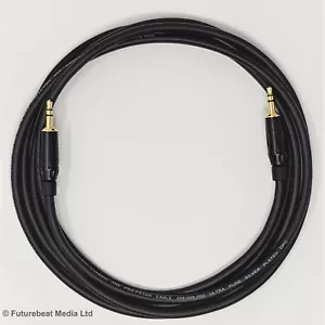 Stereo Mini 3.5mm Jack to Jack Lead Audio Aux Van Damme Pro Cable Black - 1.5M - Picture 1 of 6