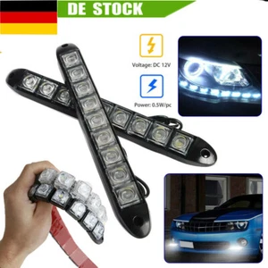 2x Auto LED Tagfahrlicht Blinker Tagfahrleuchten TÜV DRL Scheinwerfer Universal - Bild 1 von 11