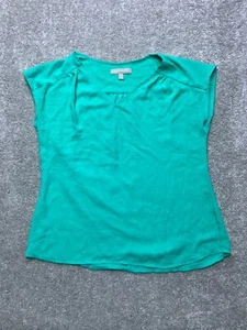 Banana Republic Draped Vneck Top Womens Small Teal Minimalist Layers - Picture 1 of 7
