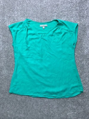Banana Republic Draped Vneck Top Womens Small Teal Minimalist Layers - Image 1 of 4