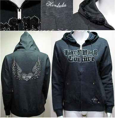 NEW HARD ROCK CAFE COUTURE HONOLULU HAWAII WOMENS Hooded Sweatshirt Hoodie Hoody - Image 1 of 4