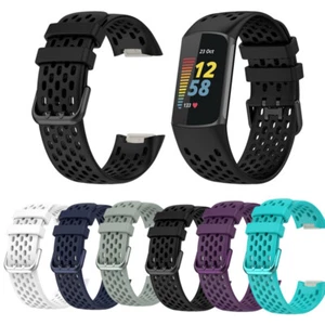 Silicone Sport Straps Watch Band Replacement Wristband for Fitbit Charge 5 / 6 - Picture 1 of 26