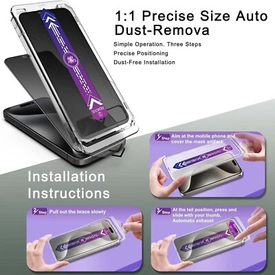 For iPhone 17 Pro Max 16 15 Plus 14 13 12 11 XR Privacy Glass Screen Protector - Image 1 of 4