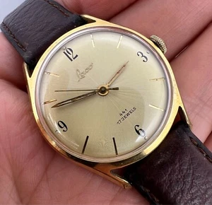 Vintage Men's watch LACO 441 17 Jewels Made in Germany GOLD PLATED - Picture 1 of 21