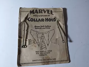 Vintage 1930er Marvel verstellbarer Halsbandhalter Clip Herren Accessoire auf Karte - Bild 1 von 2