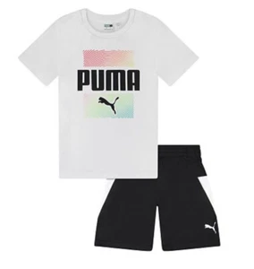 NEW Puma Baby Boy's 2-Piece Logo T-Shirt & Shorts Set, Size 7 , White - Picture 1 of 3