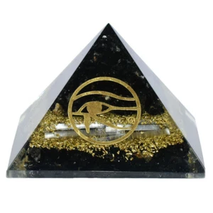 Bobina de cobre de turmalina y selenita negra para pirámide de cristal de buena suerte positividad - Imagen 1 de 5