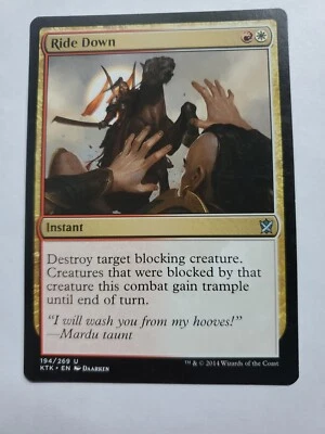 MTG Magic The Gathering Card Ride Down Instant Red White Khans Of Tarkir 2014 - Image 1 of 2