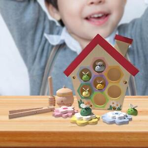 Clip Bee Game Montessori Wooden Bees Toys for 3 Year Old Children Girls Boys