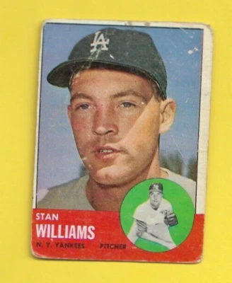 1963 Topps Stan Williams #42 New York Yankees FAIR FREE SHIPPING - Image 1 of 2