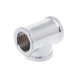 Silver Chrome G 1/4" Threaded 3 Way Fitting for Computer Water Cooling System - Afbeelding 1 van 8