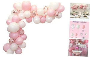 100pcs DIY Balloons Garland with Pink and White Balloons Confetti Balloons for  - Picture 1 of 8