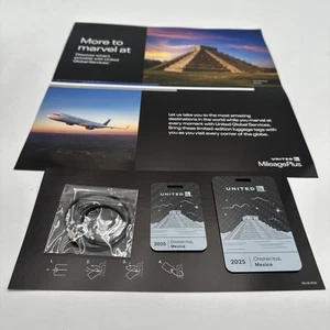 2025 United Airlines GLOBAL SERVICES Carbon Fiber Luggage Tags (Set of 2) Mexico - Picture 1 of 5