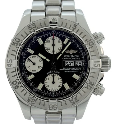 Reloj Breitling 42 mm para hombre Super Ocean 500M esfera negra automático cronógrafo ¡B+P!  A13340! Foto 1 de 4