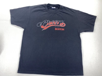 Vintage Cheers Boston TV Show Movie Promo Sitcom Black  T-shirt 1995 Sz XL - Image 1 of 4