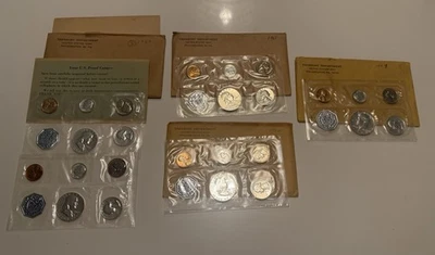 US Mint Proof Sets Sealed (2) 1960 1961 1962 1964 P = Total Of 5 - Image 1 of 4