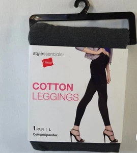 Leggings donna Hanes Style Essentials grigio cotone spandex taglia large - Foto 1 di 4