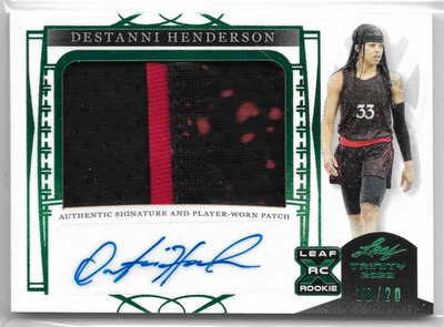 2023 Leaf Trinity Patch Autographs Green #PA-DH2 Destanni Henderson RC #10/20 - Image 1 of 2