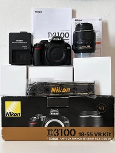 Nikon D3100 DSLR Camera + 18-55mm VR Lens Kit, Boxed, 12K Shots, Full Set - Picture 1 of 14