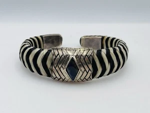 Lou Guerin Sterling Silver Labradorite Cuff Bracelet - Picture 1 of 6