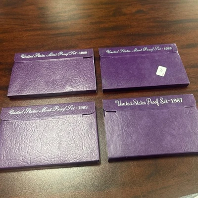 Lot of 4 U.S. Mint Proof Sets – 1987, 1989 (x3) – Original Packaging W/ COA Mint - Image 1 of 4