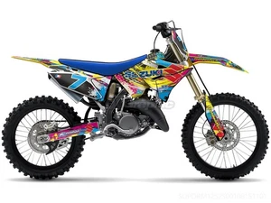 KIT COMPLETO DE CALCOMANÍAS GRÁFICAS PARA KITS DE RESTYLE POLISPORT SUZUKI RM125 RM250 2001-2008 - Imagen 1 de 1