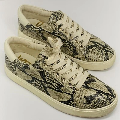 Sam Edelman Women’s Beige Snake Print Moira Platform Athletic Sneakers 8 M EUC  - Imagem 1 de 4