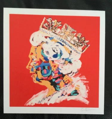 Bradley Theodore  - Eternal Queen (Red)  Card/Mini Print (Queen Elizabeth II) X - Image 1 of 4