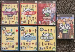 LOTE DE EXPANSIÓN DE JUEGOS SIMS de 2 paquetes de CD clasificados T 7 VER fotos hogar cocina estilo  - Imagen 1 de 5