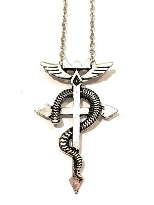 Fullmetal Alchemist Collana Simbolo Alchemico Edward Elric Manga Croce Serpente - Immagine 1 di 2