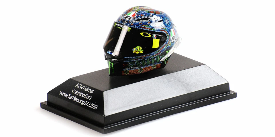 Minichamps AGV Helm Helmet Valentino Rossi Winter Test Sepang 27.01.2018 1:8 #46 - Bild 1 von 4