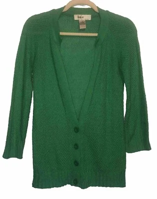 Cárdigan Suéter Verde Talla Mediana Ligero Vintage Años 90 Y2k Kikit Tejido Foto 1 de 4