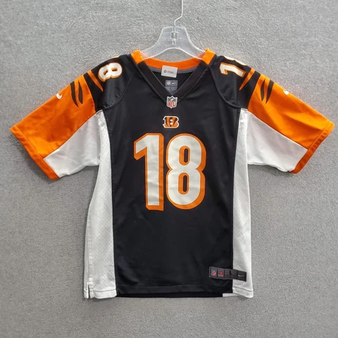 Cincinnati Bengals Boys Jersey Large Orange Colorblock A.J. Green #18 Logo NFL Cover