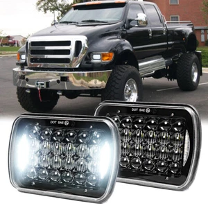 DOT Approved Pair 5x7 7x6 LED Headlights With DRL For Ford F650 F750 L9000 F-250 - Bild 1 von 12