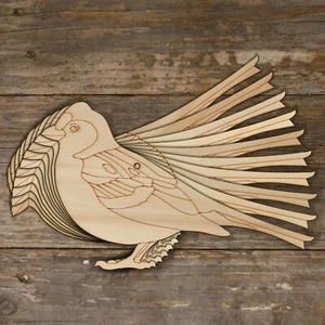 10x Holz Buchfink stehend Bastelform 3 mm lagig Vogelform - Bild 1 von 4