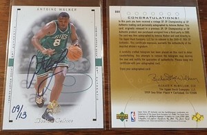 2000-01 SP Authentic Buyback Auto Antoine Walker SP Rare 09/13 with COA 