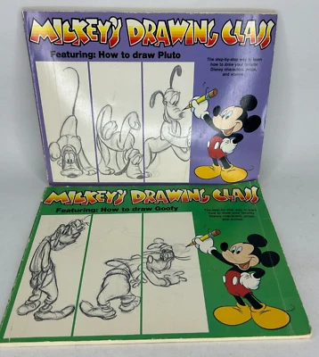 Libro de arte vintage de Disney Mickey’s Drawing Class: How to Draw Goofy/Pluto años 80 Foto 1 de 4