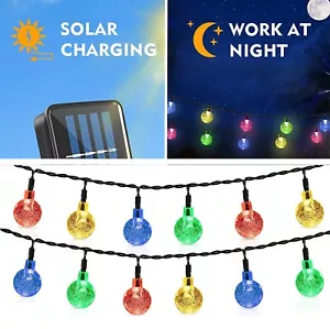 Solar 30 LED String Lights Patio Party Yard Garden Wedding Waterproof Outdoor - Picture 1 of 18