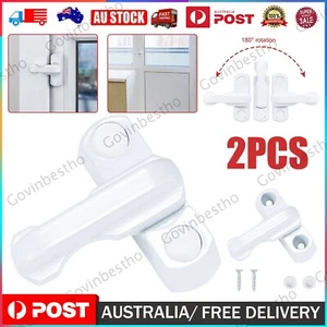 2Pack Safe Lock Flat Handle Window Sash Locks T Shape Sliding Window Latch Locks - Picture 1 of 15