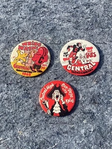 (3) Vintage 1960’s Central High School Football Pins *RARE* - Picture 1 of 6